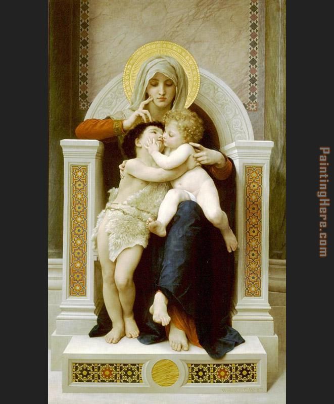 the Baby Jesus and Saint John the Baptist painting - William Bouguereau the Baby Jesus and Saint John the Baptist art painting